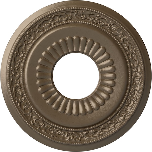 Ekena Millwork Lauren Ceiling Medallion (Fits Canopies up to 6 1/4"), 20 5/8"OD x 6 1/4"ID x 1 3/8"P, Warm Silver CM20LNWSS - main